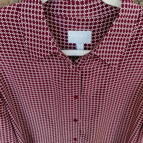 PURE Collection Silk Patterned Button Down - Picture 2 of 7